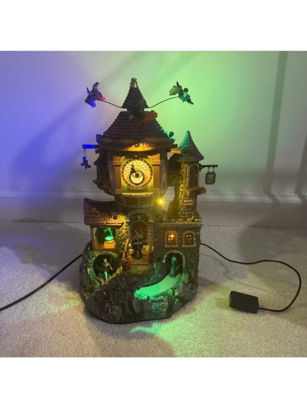 NEW LEMAX Witch Clock Tower Village (Lights up, moves, and makes noise) - Picture 8 of 9